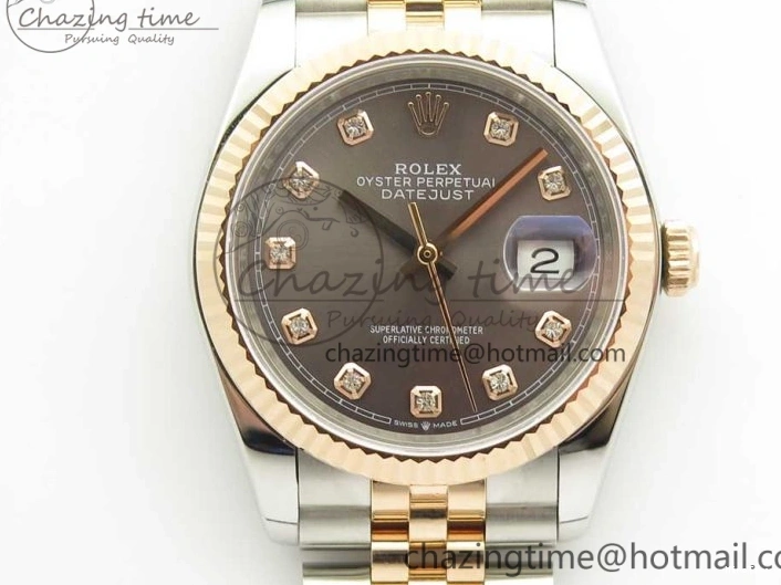 MiroTime 0501 Timeless DateJust 36mm 904 SS RG Wrapped 116231 GMF Gray Diam Dial on SS RG Wrapped Jubilee Bracelet A 3272